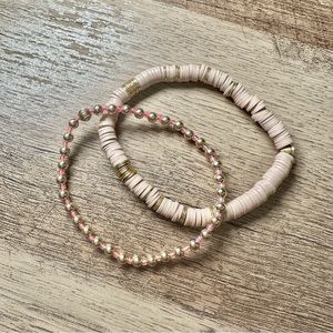 BowoodLane Pink & Beige Bracelet Set